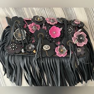 Coach tea rosé fringe dinky bag